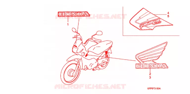 AUTOCOLLANTS Honda MOTO 100 POP 2014  RF100E