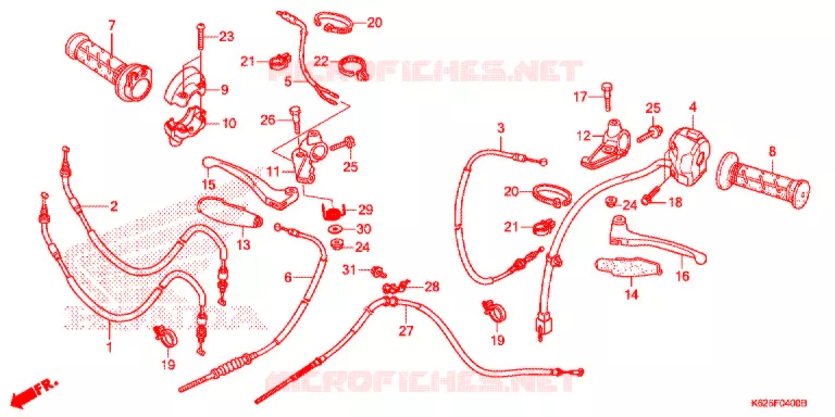 LEVIER DE GUIDON - CABLE - COMMODO Honda MOTO 110 POP 2016  RF110G