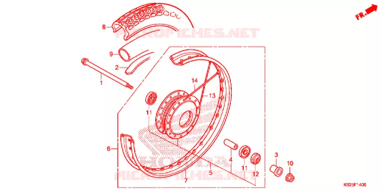 ROUE AVANT Honda MOTO 110 POP 2021  RF110K