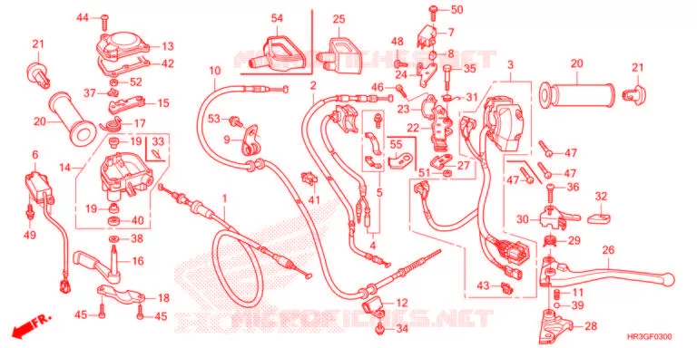 LEVIER DE GUIDON - CABLE - COMMODO Honda ATV 420 FOURTRAX 2022  TRX420FA2N