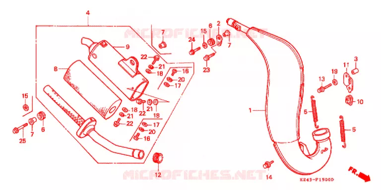 ECHAPPEMENT Honda MOTO 125 CR 1992  CR125RN