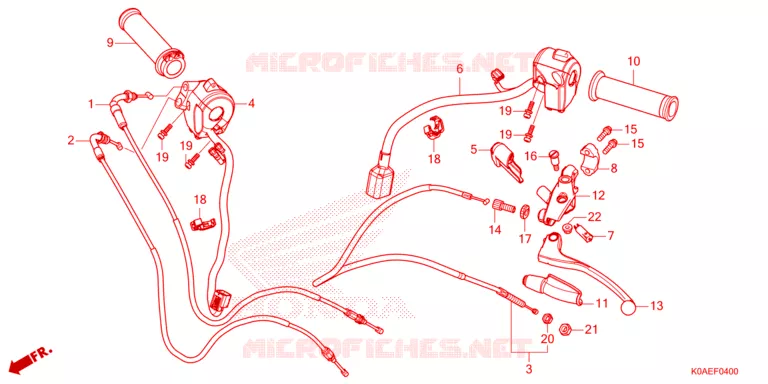 LEVIER DE GUIDON - CABLE - COMMODO Honda MOTO 300 CBF 2022  CBF300NAN