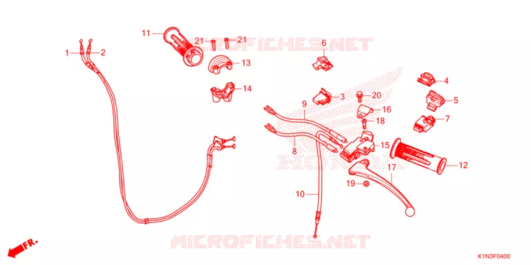 LEVIER DE GUIDON - CABLE - COMMODO Honda SCOOTER 125 SH 2024  FSH125M