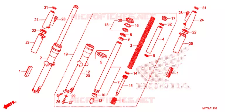 FOURCHE Honda MOTO 1300 VT 2012  VT1300CRAC