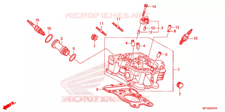 CULASSE DE CYLINDRE ARRIERE Honda MOTO 1300 VT 2012  VT1300CSAC