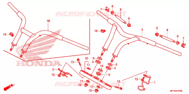 GUIDON - TE DE FOURCHE Honda MOTO 1300 VT 2012  VT1300CSC