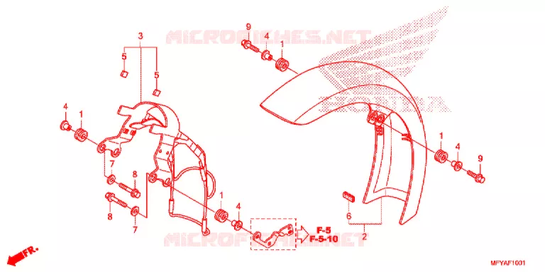 GARDE BOUE AVANT (VT1300CS/CSA) Honda MOTO 1300 VT 2012  VT1300CSC