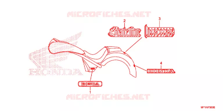 AUTOCOLLANTS Honda MOTO 1300 VT 2012  VT1300CTAC