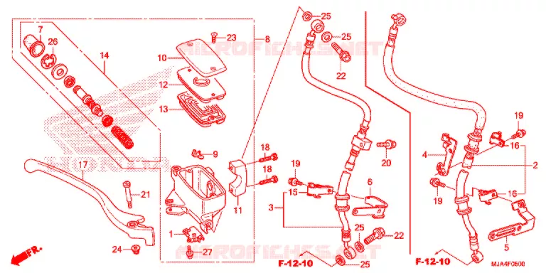 MAITRE CYLINDRE DE FREIN AVANT Honda MOTO 750 SHADOW 2012  VT750C2C
