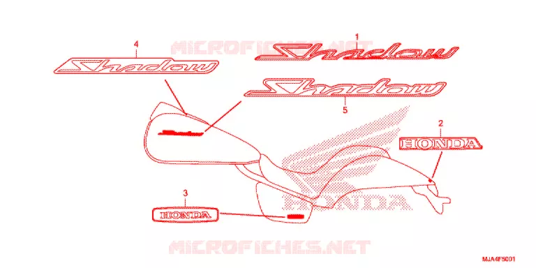 AUTOCOLLANTS Honda MOTO 750 SHADOW 2012  VT750C2FC