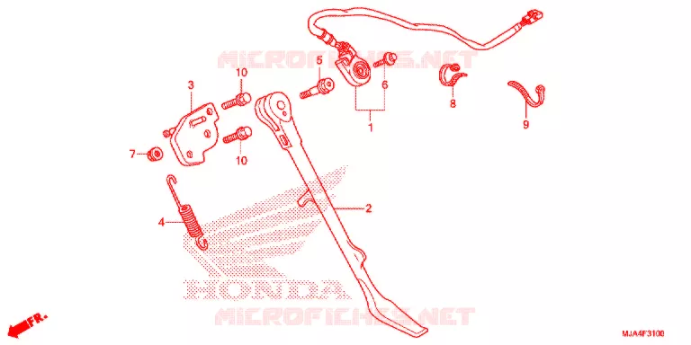 BEQUILLE LATERALE Honda MOTO 750 SHADOW 2012  VT750C2FC