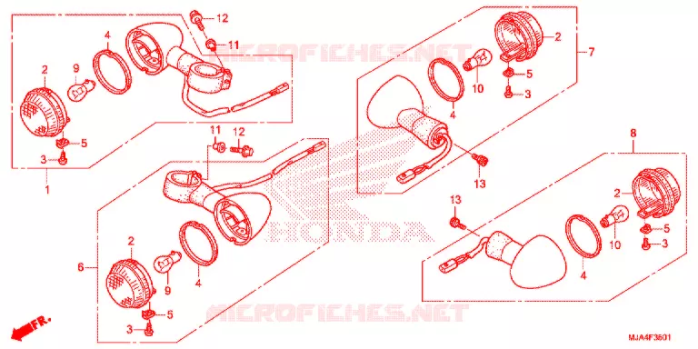 CLIGNOTANT Honda MOTO 750 SHADOW 2012  VT750RSC