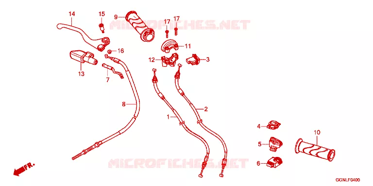 LEVIER DE GUIDON - CABLE - COMMODO Honda SCOOTER 50 C50 2022  C50JN