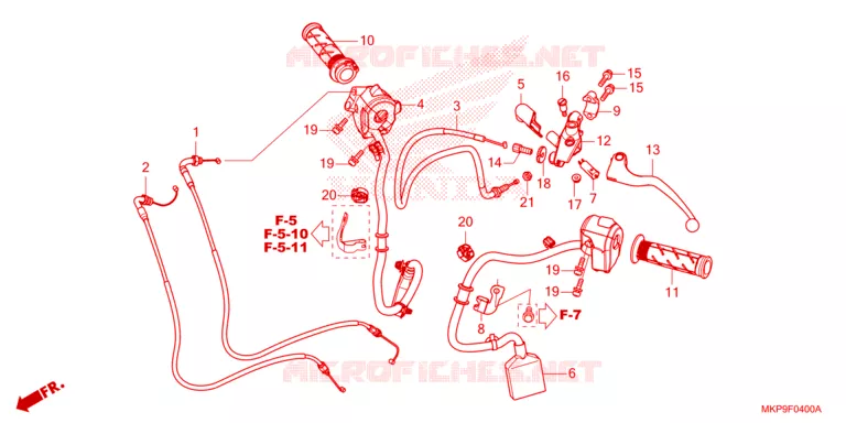 LEVIER DE GUIDON - CABLE - COMMODO Honda MOTO 500 CB 2022  CB500FAN