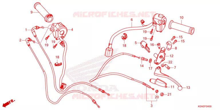 LEVIER DE GUIDON - CABLE - COMMODO Honda MOTO 250 CBF 2023  CBF250NAP
