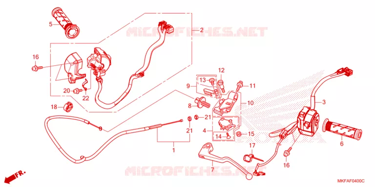 LEVIER DE GUIDON - CABLE - COMMODO Honda MOTO 1000 CBR 2022  CBR1000RAN