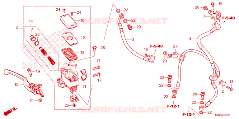 MAITRE CYLINDRE DE FREIN AVANT Honda MOTO 500 CBR 2022  CBR500RAN