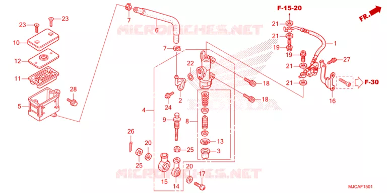 MAITRE CYLINDRE DE FREIN ARRIERE Honda MOTO 600 CBR 2021  CBR600RAM