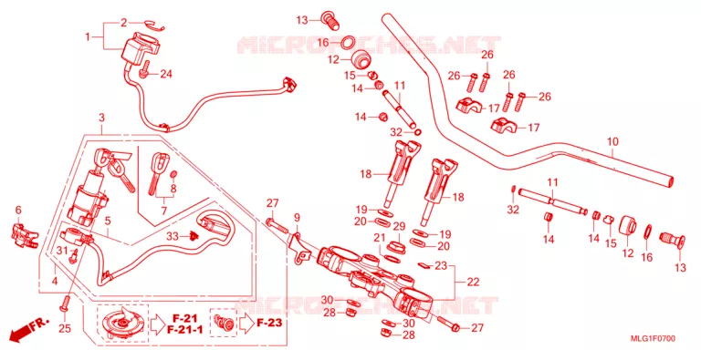 GUIDON - TE DE FOURCHE Honda MOTO 1100 AFRICA-TWIN 2024  CRF1100AL4N