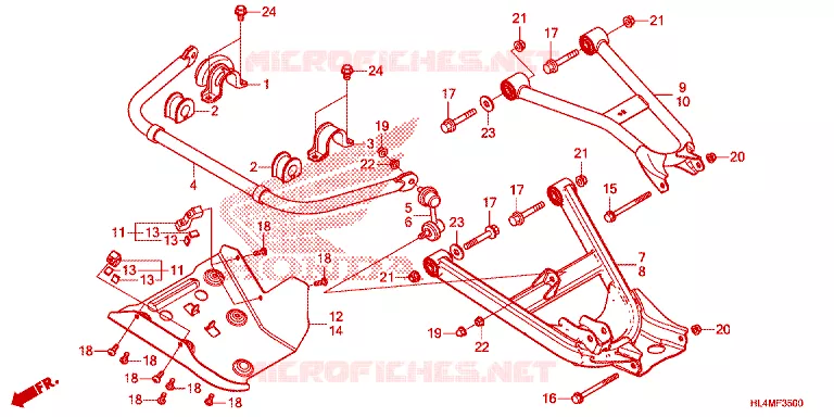 TRIANGLES - BARRE ANTI ROULIS Honda ATV 1000 PIONEER 2021  SXS1000M5LM