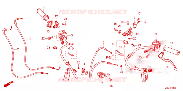 LEVIER DE GUIDON - CABLE - COMMODO Honda MOTO 650 CB 2023  CB650RAP