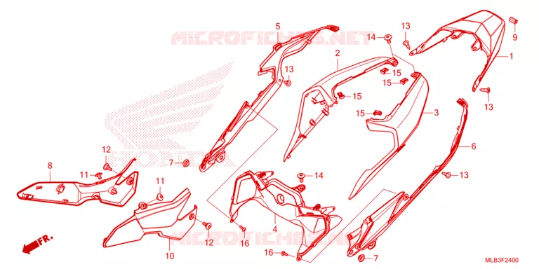 CARENAGES ARRIERE Honda MOTO 750 HORNET 2024  CB750AP