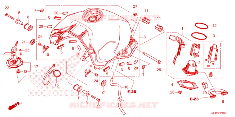 RESERVOIR A CARBURANT - POMPE A ESSENCE Honda MOTO 750 HORNET 2024  CB750AP