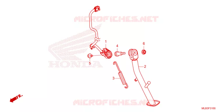 BEQUILLE LATERALE Honda MOTO 750 HORNET 2023  CB750AP