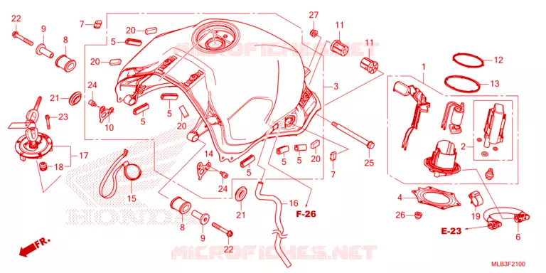 RESERVOIR A CARBURANT - POMPE A ESSENCE Honda MOTO 750 HORNET 2024  CB750AP