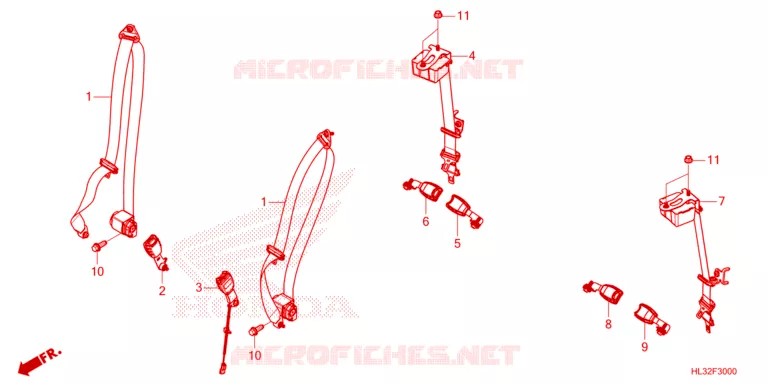 CEINTURE DE SECURITE Honda ATV 700 PIONEER 2023  SXS700M2DP