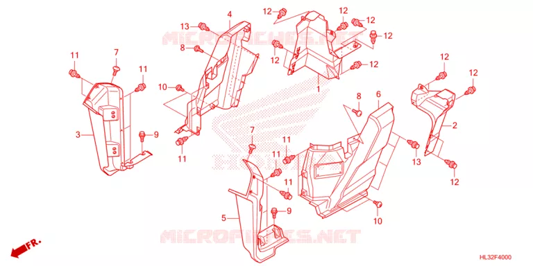 COUVERCLES LATERAUX Honda ATV 700 PIONEER 2023  SXS700M2DP