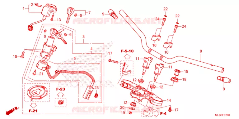 GUIDON - TE DE FOURCHE Honda MOTO 750 HORNET 2023  CB750AP