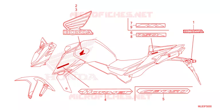 AUTOCOLLANTS Honda MOTO 750 HORNET 2023  CB750AP