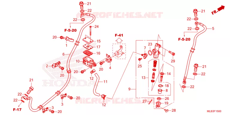 MAITRE CYLINDRE DE FREIN ARRIERE Honda MOTO 750 HORNET 2024  CB750AP