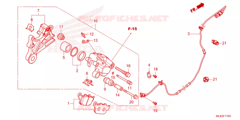 ETRIER DE FREIN ARRIERE Honda MOTO 750 HORNET 2023  CB750AP