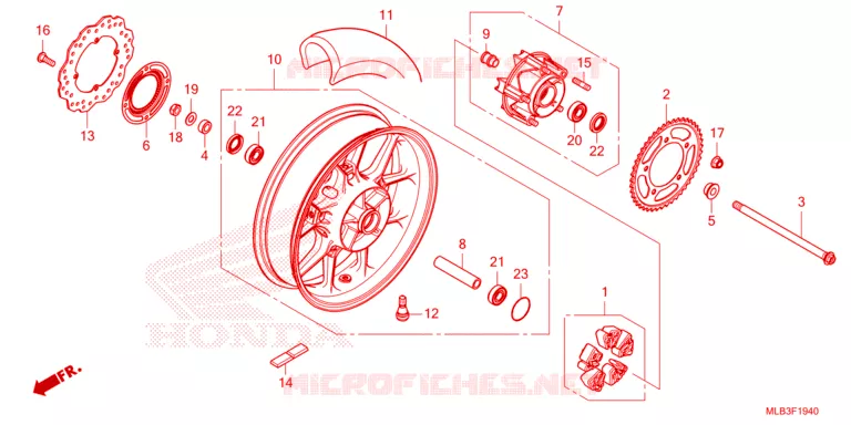 ROUE ARRIERE Honda MOTO 750 HORNET 2023  CB750AP