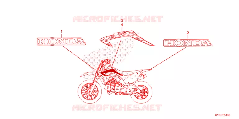 AUTOCOLLANTS Honda MOTO 110 CRF 2023  CRF110FP