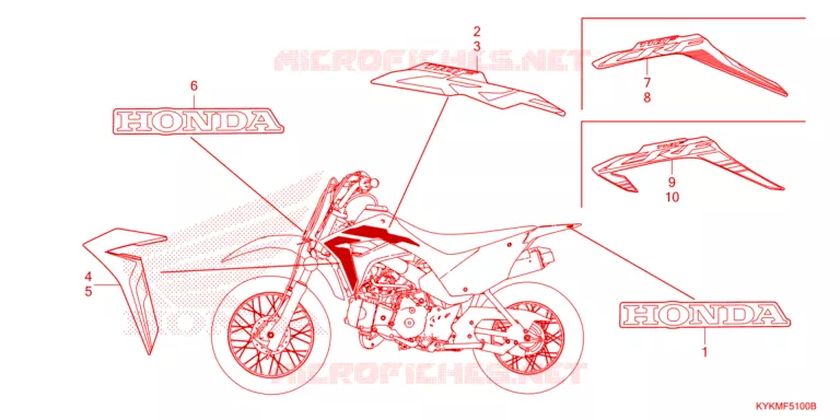 AUTOCOLLANTS Honda MOTO 110 CRF 2023  CRF110FP