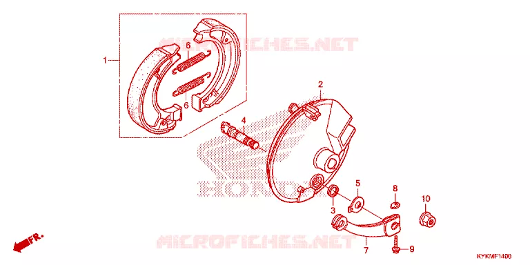FLASQUE - MACHOIRES DE FREIN AVANT Honda MOTO 110 CRF 2023  CRF110FP