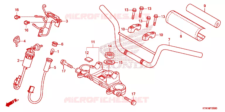 GUIDON - TE DE FOURCHE Honda MOTO 110 CRF 2023  CRF110FP