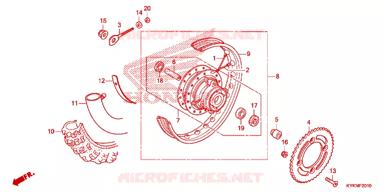 ROUE ARRIERE Honda MOTO 110 CRF 2023  CRF110FP