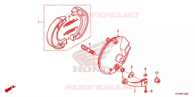 FLASQUE - MACHOIRES DE FREIN AVANT Honda MOTO 110 CRF 2023  CRF110FP