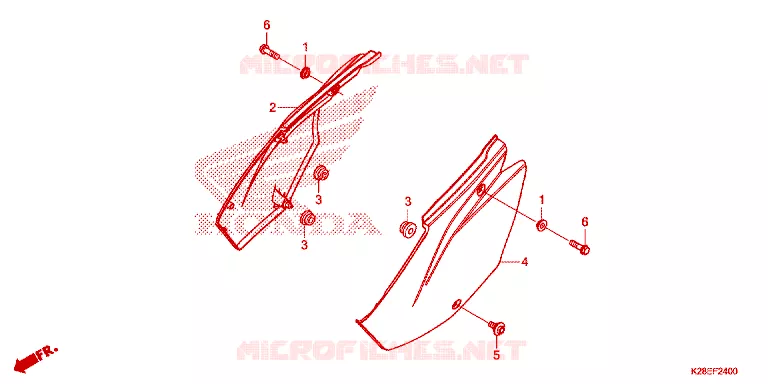 COUVERCLES LATERAUX Honda MOTO 125 CRF 2023  CRF125FBP