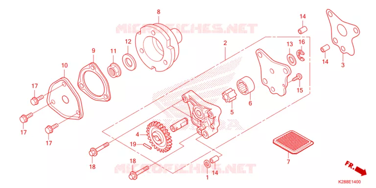 POMPE A HUILE Honda MOTO 125 CRF 2023  CRF125FBP