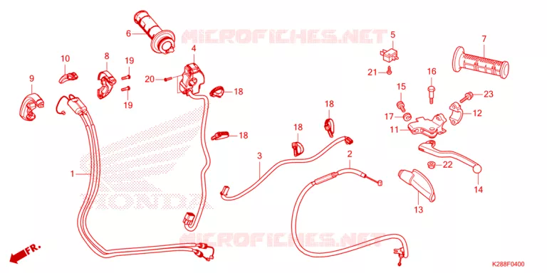 LEVIER DE GUIDON - CABLE - COMMODO Honda MOTO 125 CRF 2023  CRF125FP