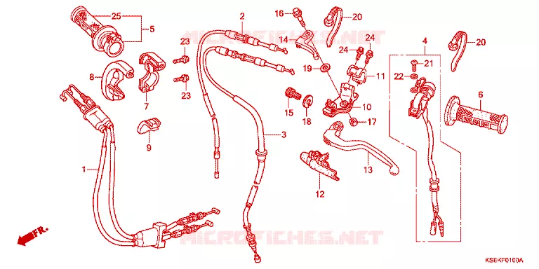 LEVIER DE GUIDON - CABLE - COMMODO Honda MOTO 150 CRF 2023  CRF150RBN