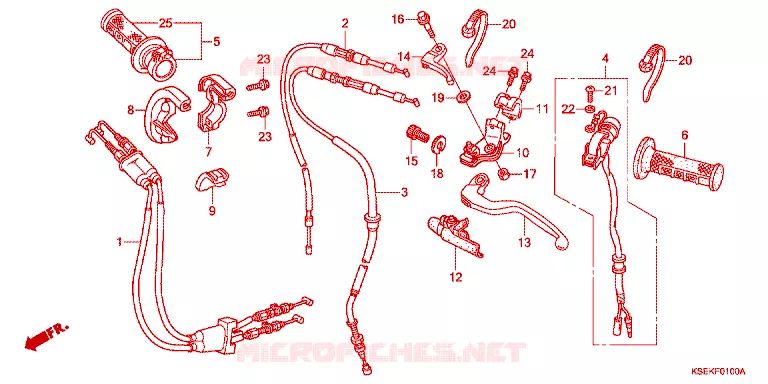 LEVIER DE GUIDON - CABLE - COMMODO Honda MOTO 150 CRF 2024  CRF150RN