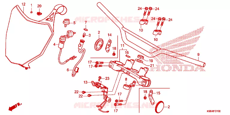 GUIDON - TE DE FOURCHE Honda MOTO 250 CRF 2023  CRF250FP