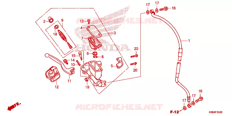 MAITRE CYLINDRE DE FREIN AVANT Honda MOTO 250 CRF 2023  CRF250FP