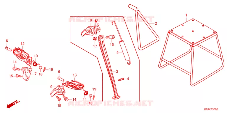 REPOSE PIED - BEQUILLE Honda MOTO 250 CRF 2022  CRF250RN